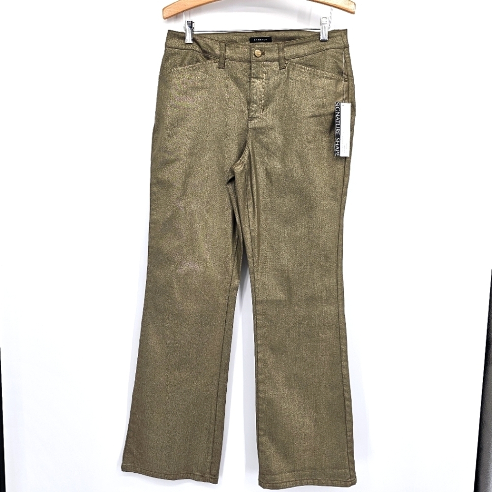 Jones New York Frosted Gold Bootcut Slimming Pants Jeans Womens 10 New